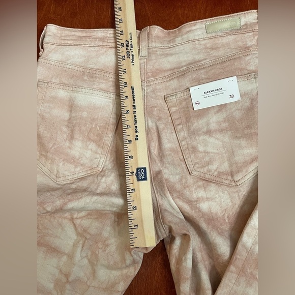 AG Jeans Alexxis Vintage High-Rise Straight Crop in Tie-Dye Mauve Orchid 32R - Picture 9 of 16